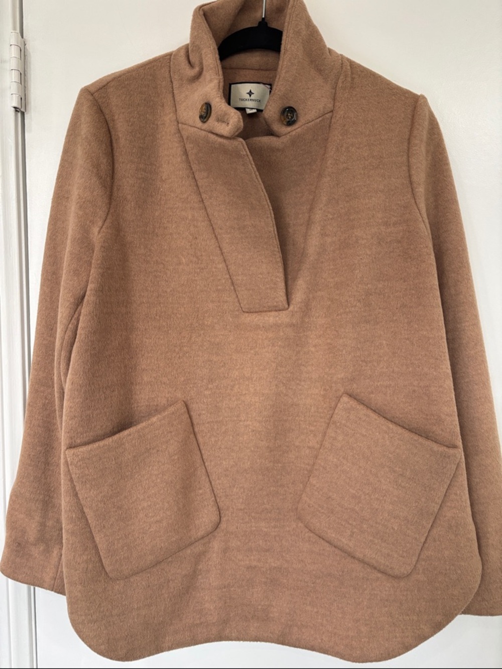 Tuckernuck Camel Brown Funnel Neck Pullover